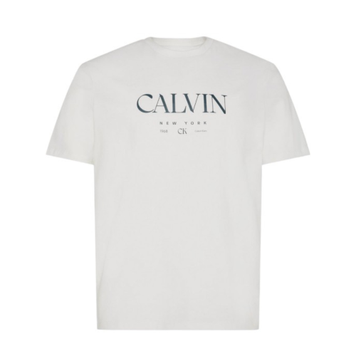 Calvin Klein White Logo Cotton T-Shirt. 