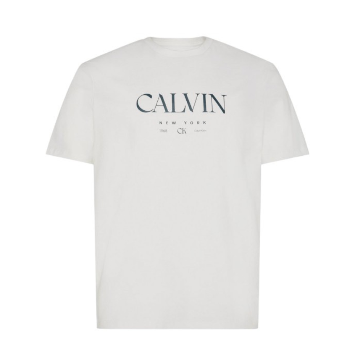 Calvin Klein White Logo Cotton T-Shirt. 