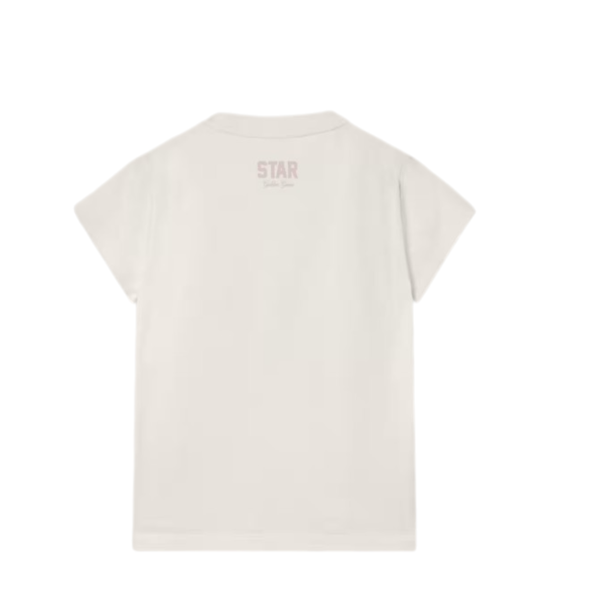 Golden Goose White Cotton Kids T-Shirt with Glitter Star Print.