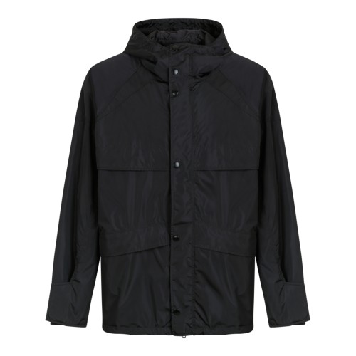 Prada Black Technical Hooded Jacket.  