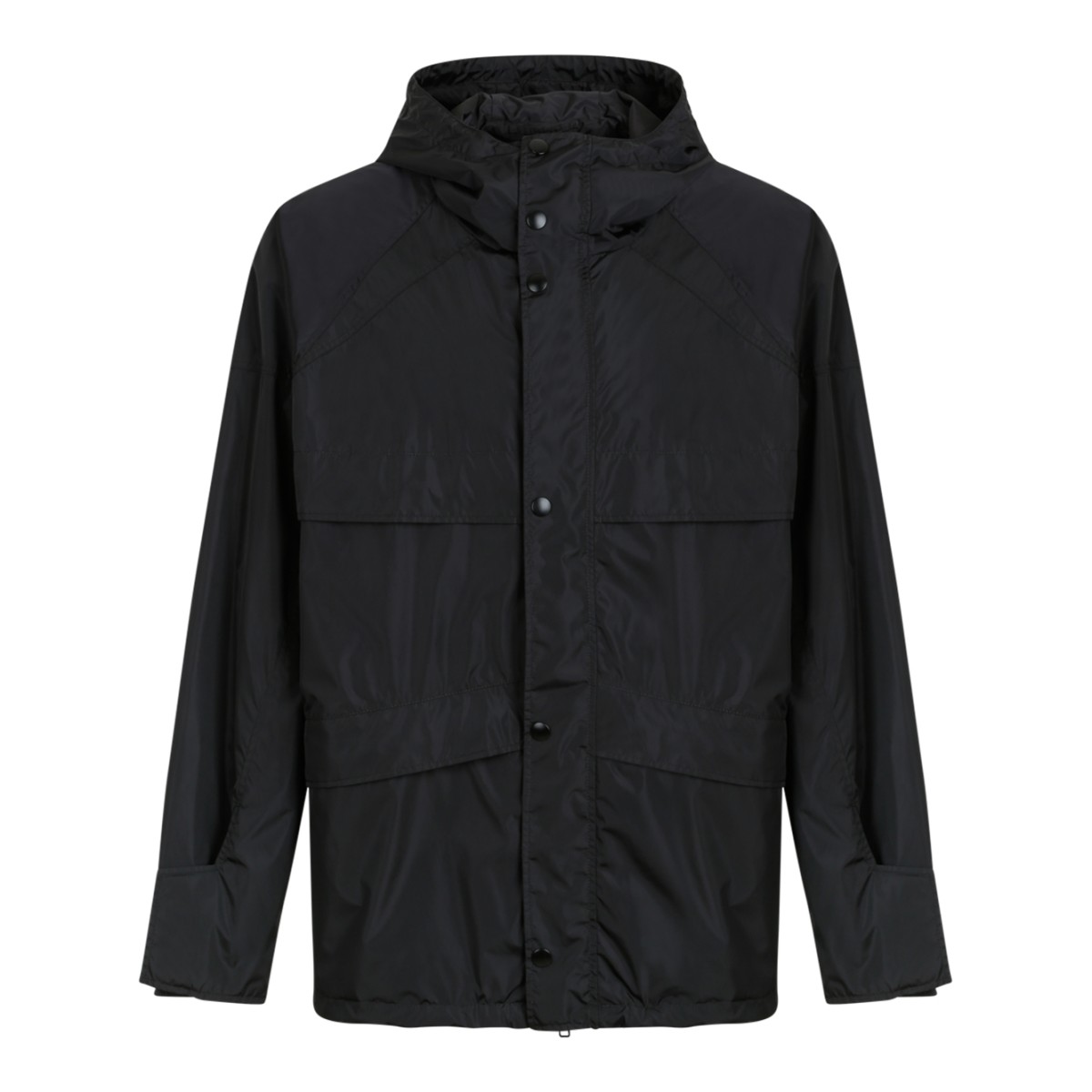 Prada Black Technical Hooded Jacket.  