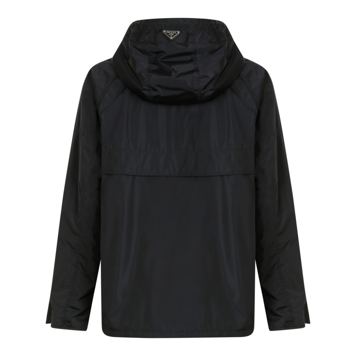Prada Black Technical Hooded Jacket.  