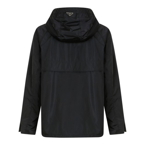 Prada Black Technical Hooded Jacket.  