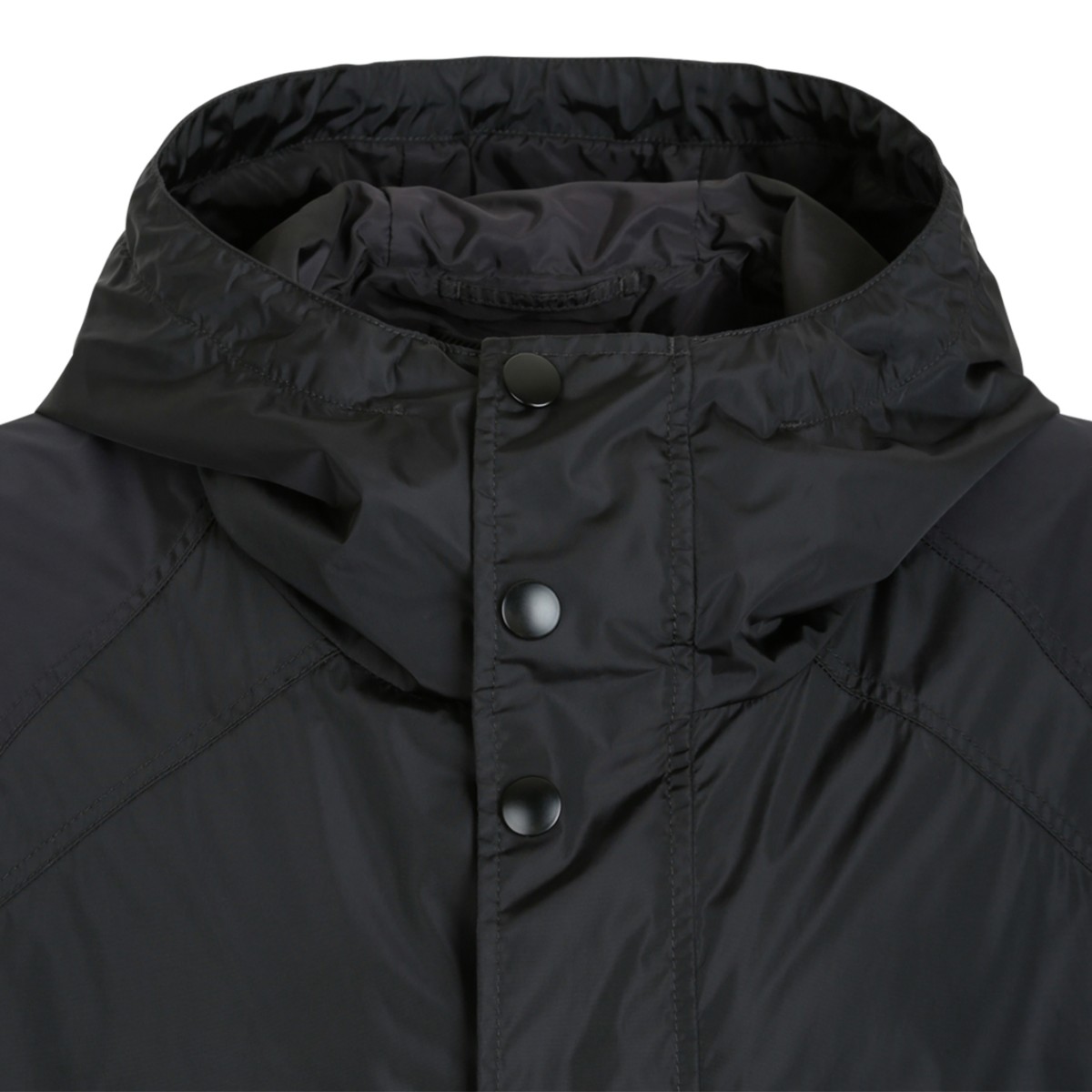 Prada Black Technical Hooded Jacket.  