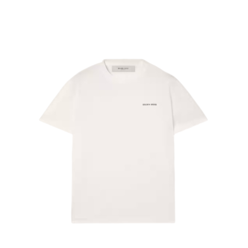 Golden Goose White Cotton Logo T-Shirt. 