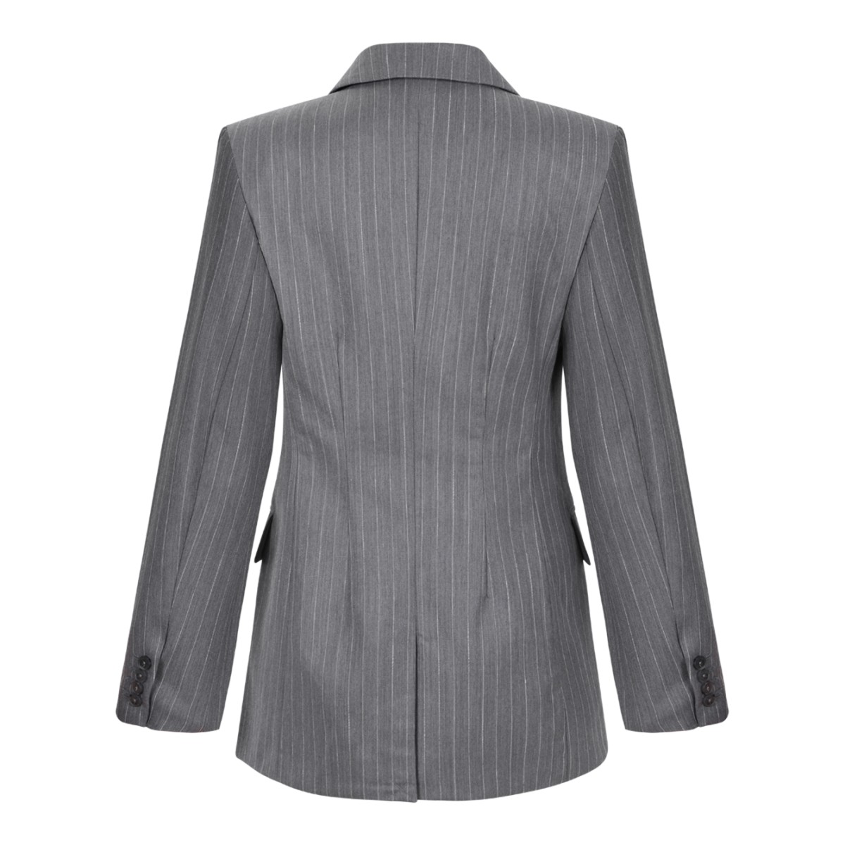 Anine Bing Grey Pinstripe Double-Breasted Blazer.