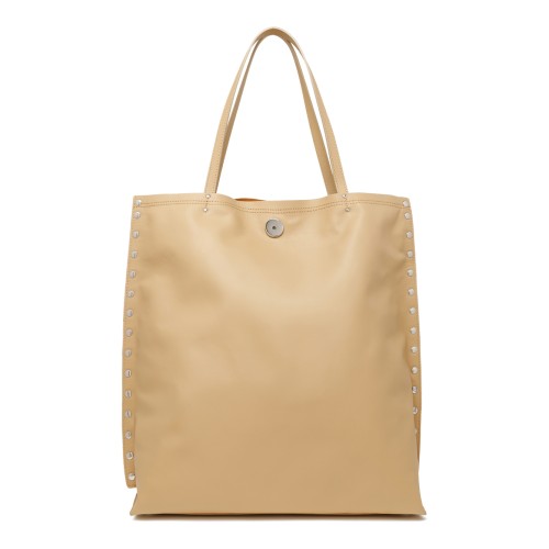 Zanellato Beige Studded Leather Tote Bag.