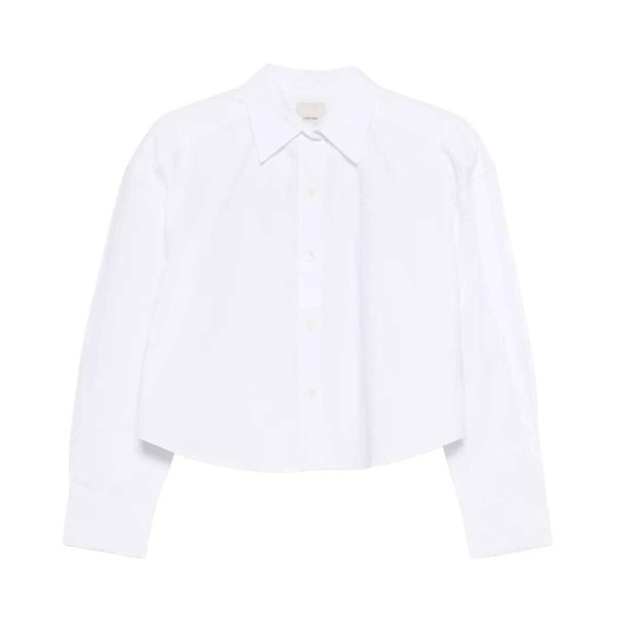 Calvin Klein White Cropped Cotton Shirt.  