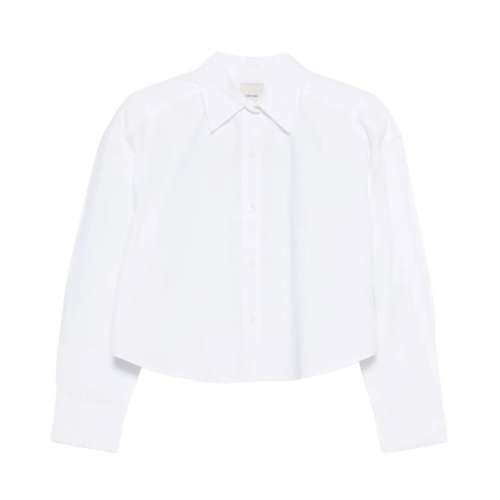 Calvin Klein White Cropped Cotton Shirt.  