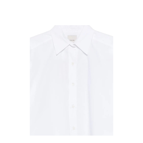Calvin Klein White Cropped Cotton Shirt.  