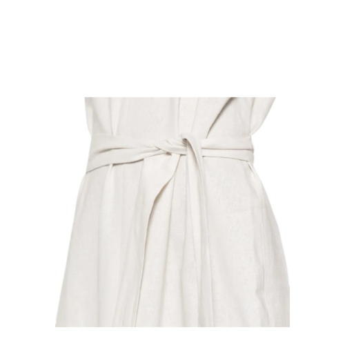 Calvin Klein White Sleeveless Belted Midi Dress. 2