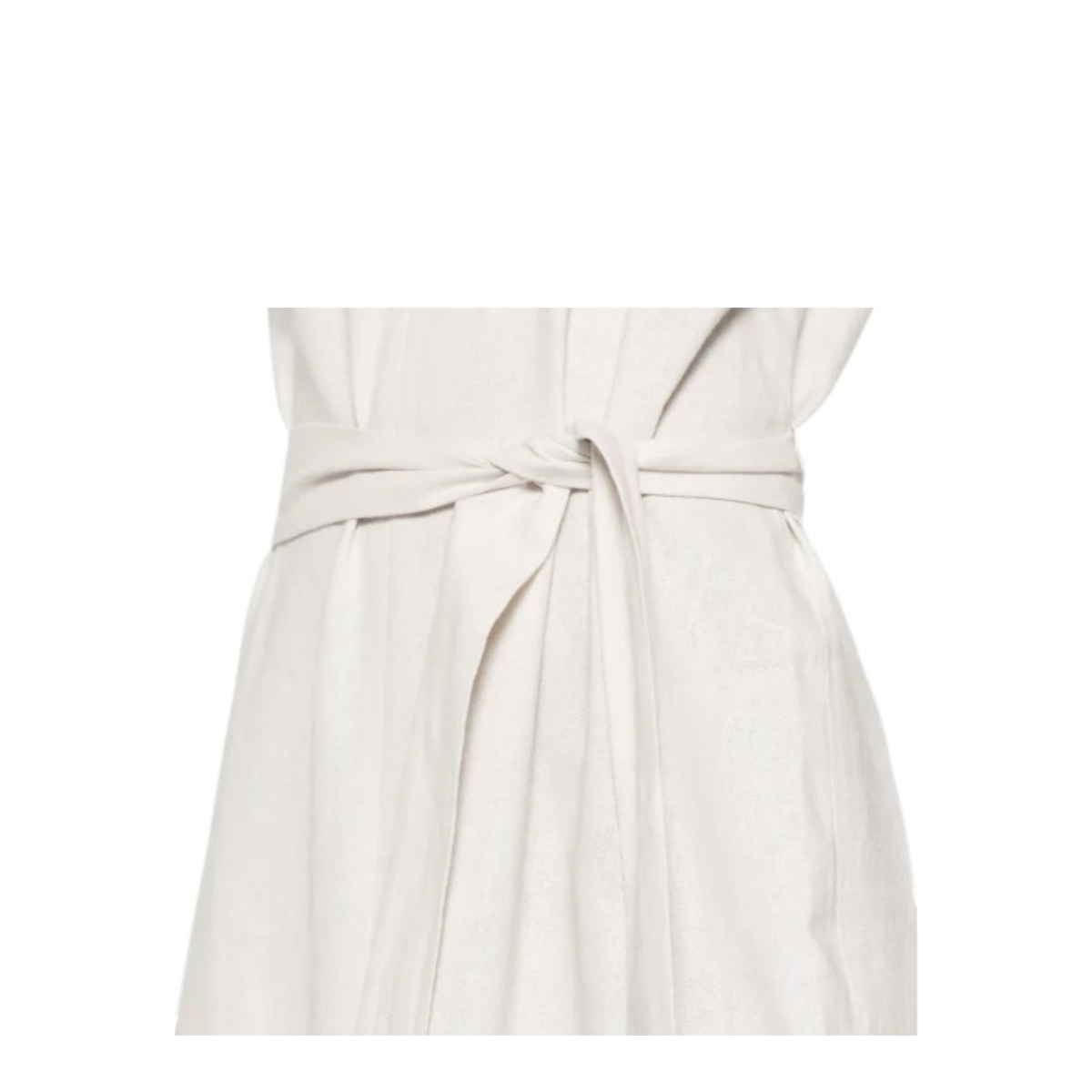 Calvin Klein White Sleeveless Belted Midi Dress.