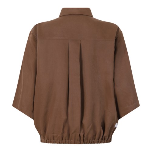 Nine In The Morning Brown Relaxed Polo Blouse. 2
