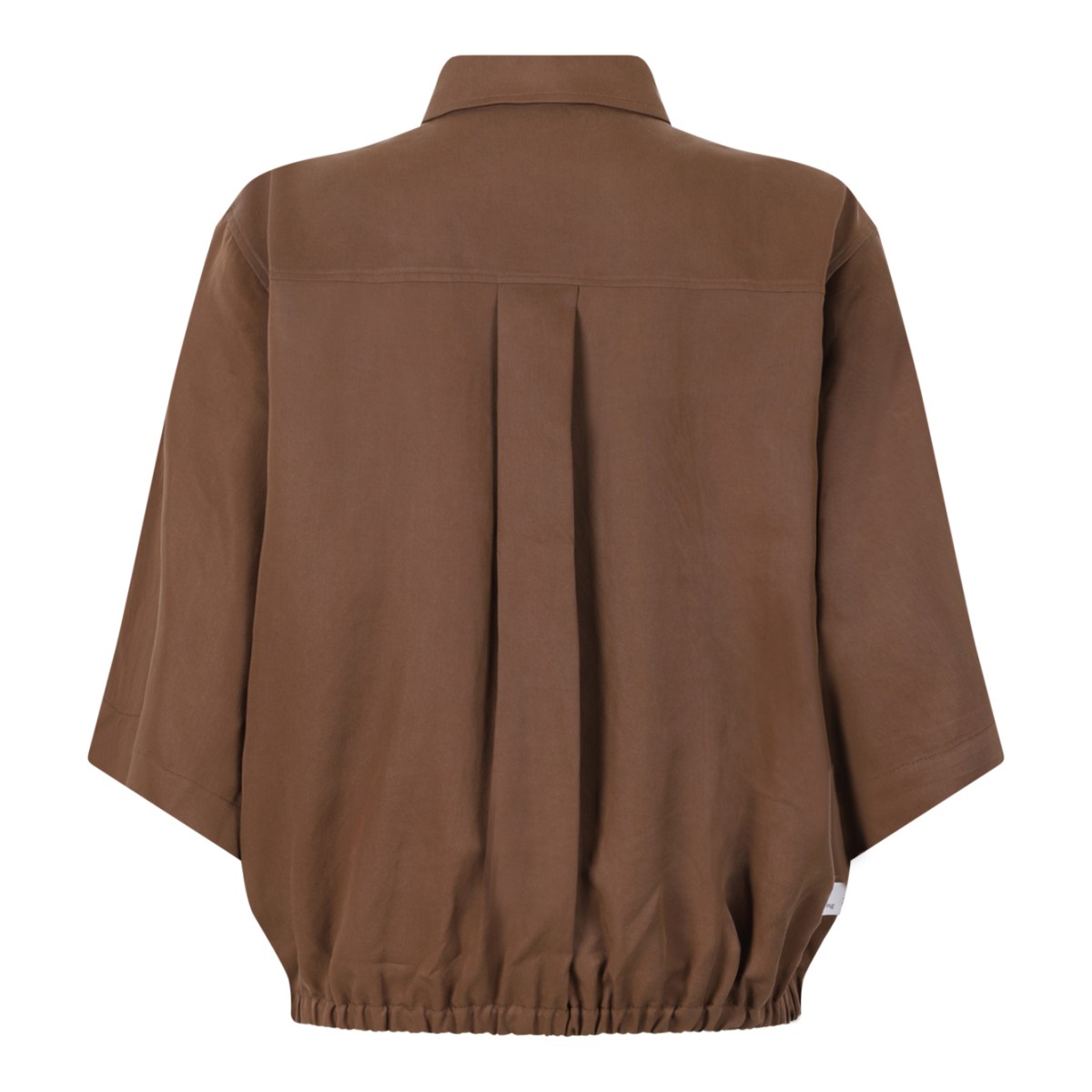 Nine In The Morning Brown Relaxed Polo Blouse.