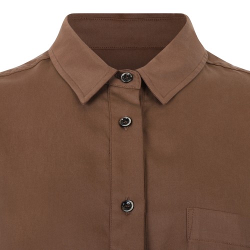 Nine In The Morning Brown Relaxed Polo Blouse.