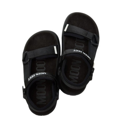 Moon Boot Black Platform Sport Sandals.  