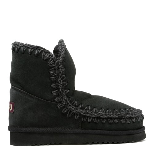 Mou Black Eskimo Sheepskin Ankle Boots.  