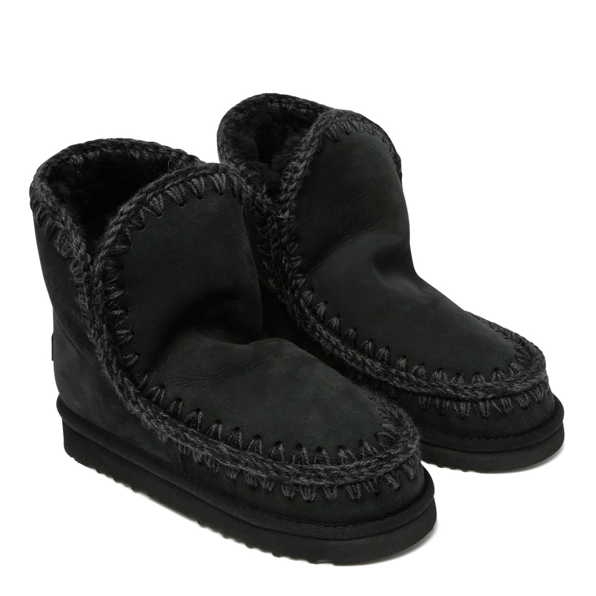 Mou Black Eskimo Sheepskin Ankle Boots.  