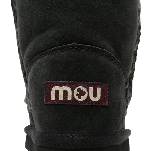 Mou Black Eskimo Sheepskin Ankle Boots.  