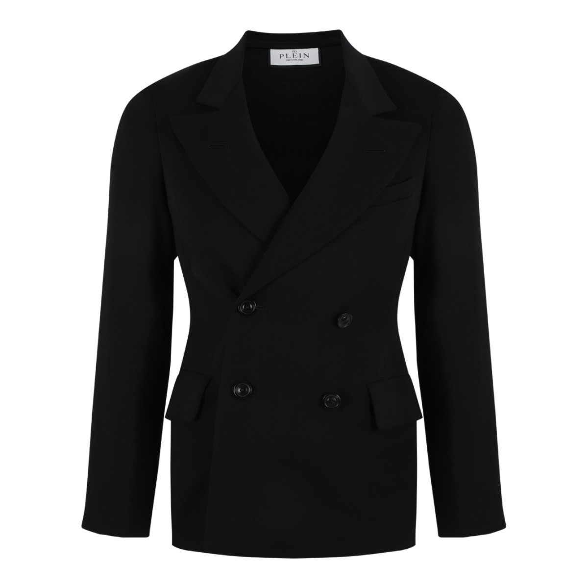 Maison Margiela Black Double-Breasted Tailored Blazer.