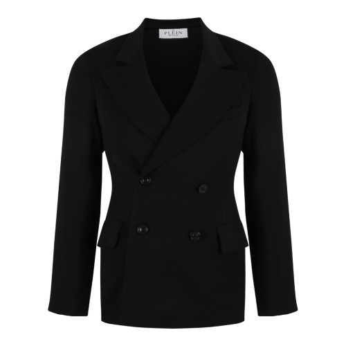 Maison Margiela Black Double-Breasted Tailored Blazer.