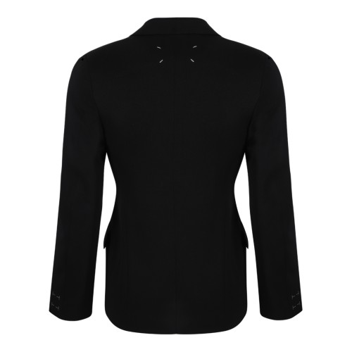 Maison Margiela Black Double-Breasted Tailored Blazer.