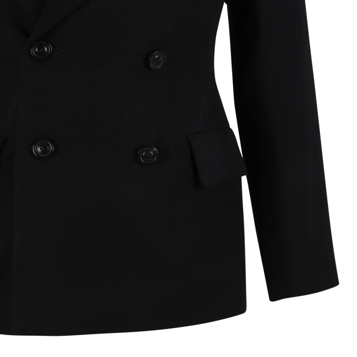 Maison Margiela Black Double-Breasted Tailored Blazer.