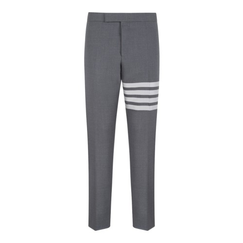 Thom Browne Grey Tailored Trousers with 4-Bar Detail.  