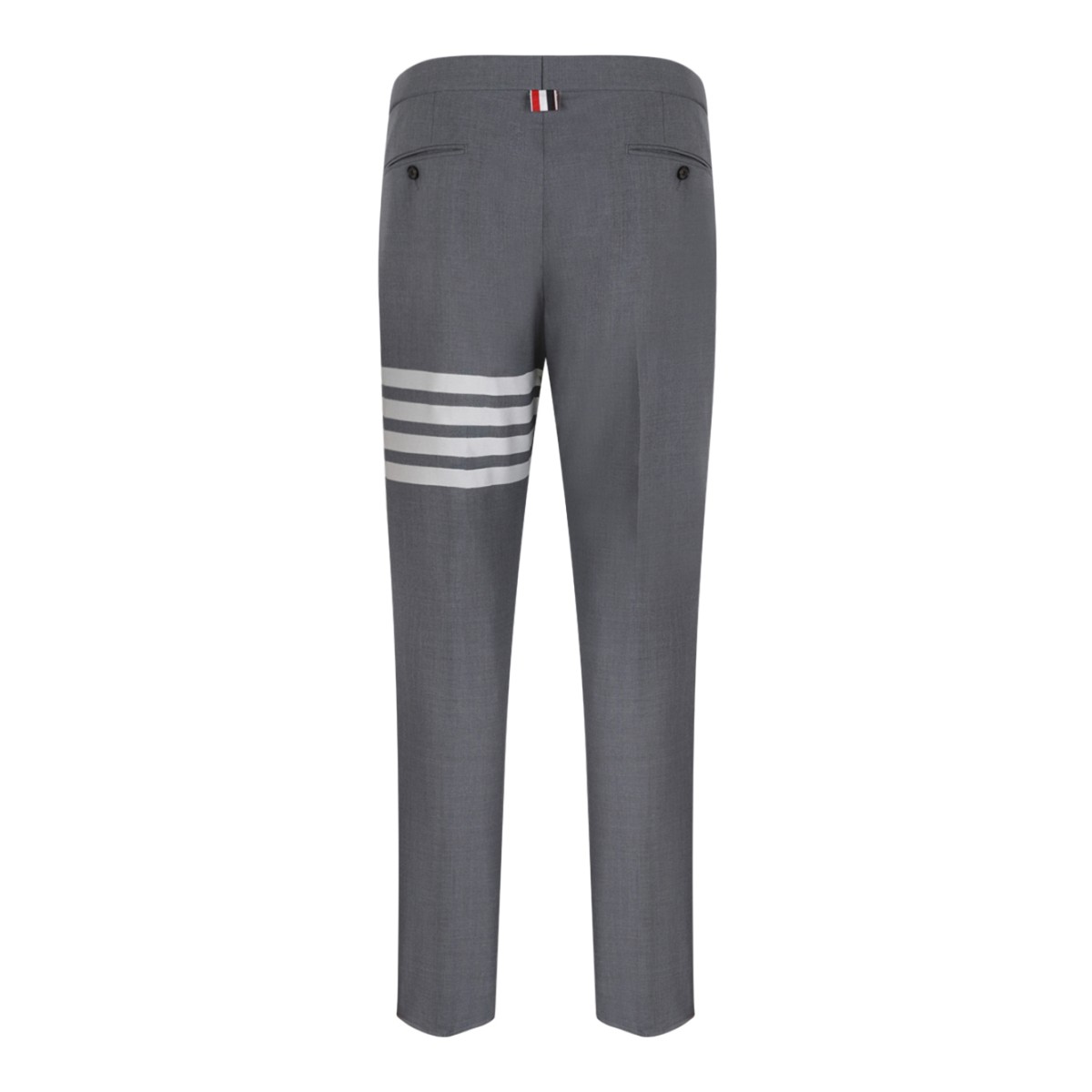 Thom Browne Grey Tailored Trousers with 4-Bar Detail.  
