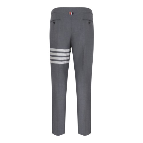 Thom Browne Grey Tailored Trousers with 4-Bar Detail.  