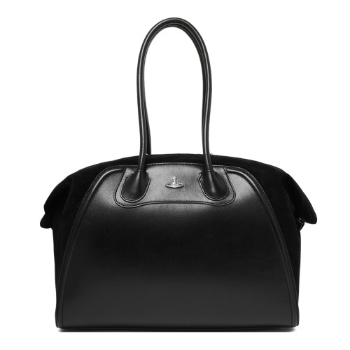 Vivienne Westwood Black Gradient Leather Top-Handle Bag.