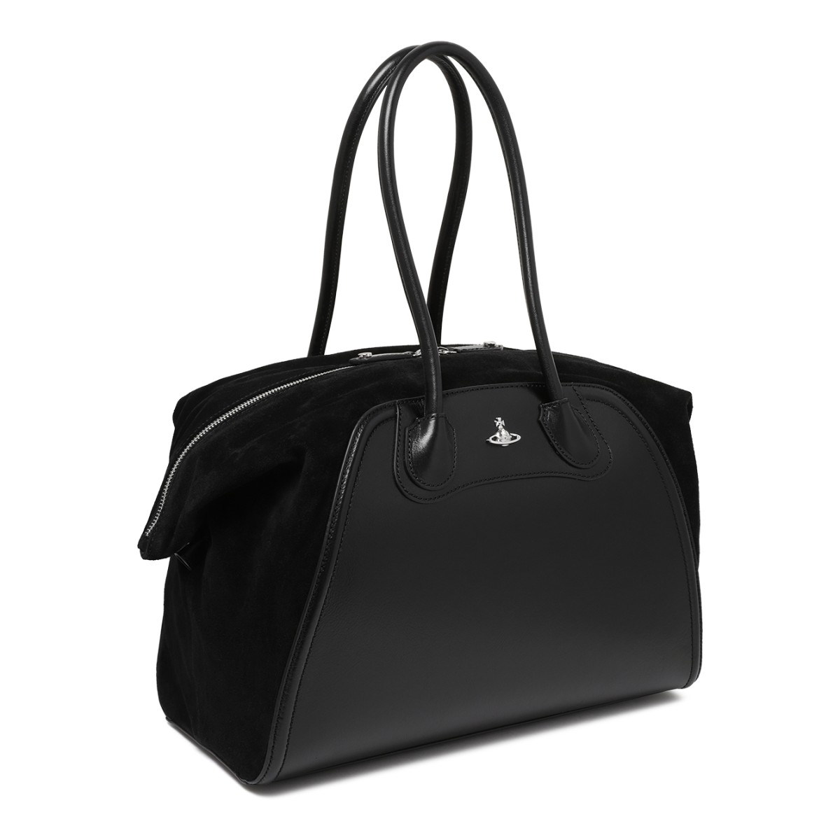 Vivienne Westwood Black Gradient Leather Top-Handle Bag.