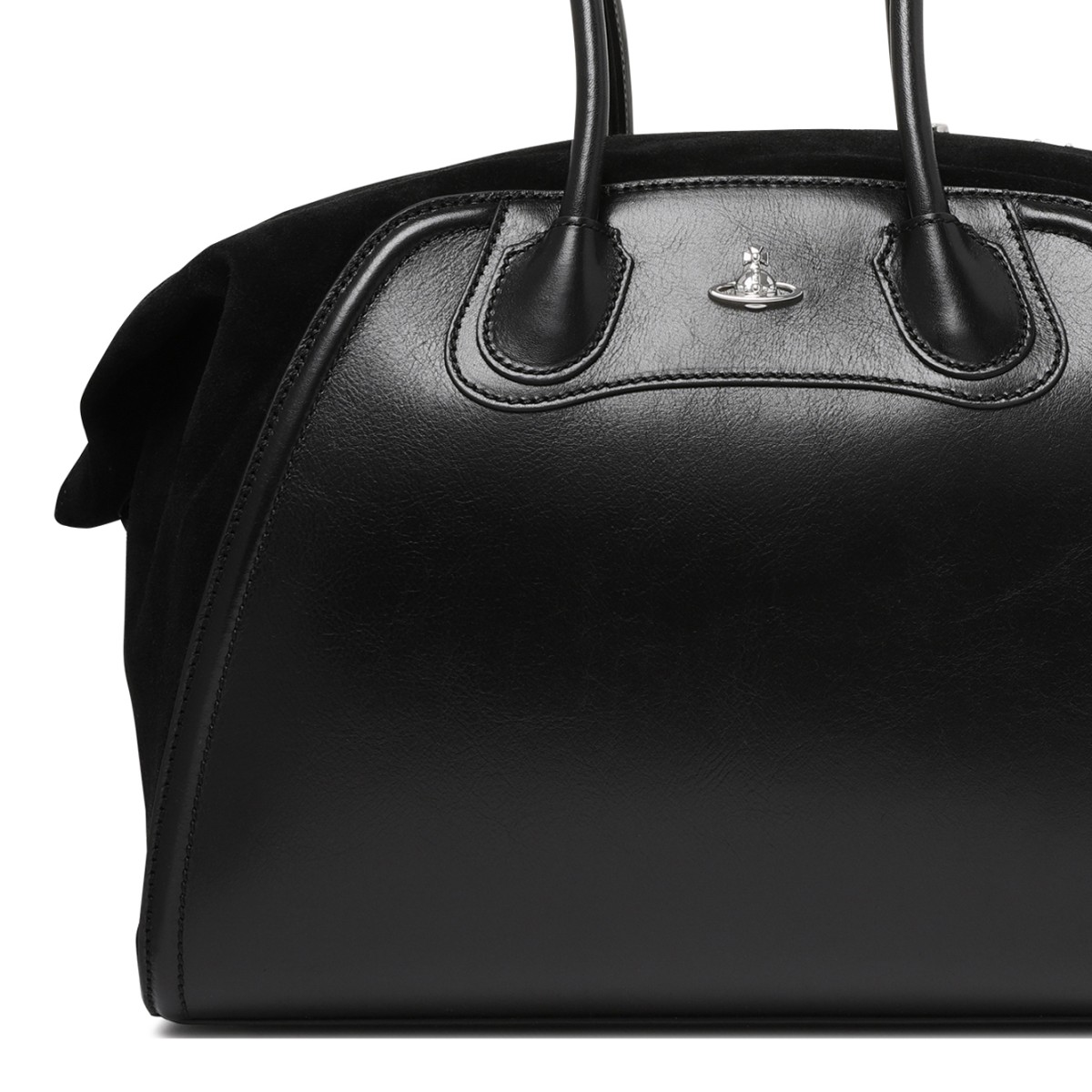 Vivienne Westwood Black Gradient Leather Top-Handle Bag.