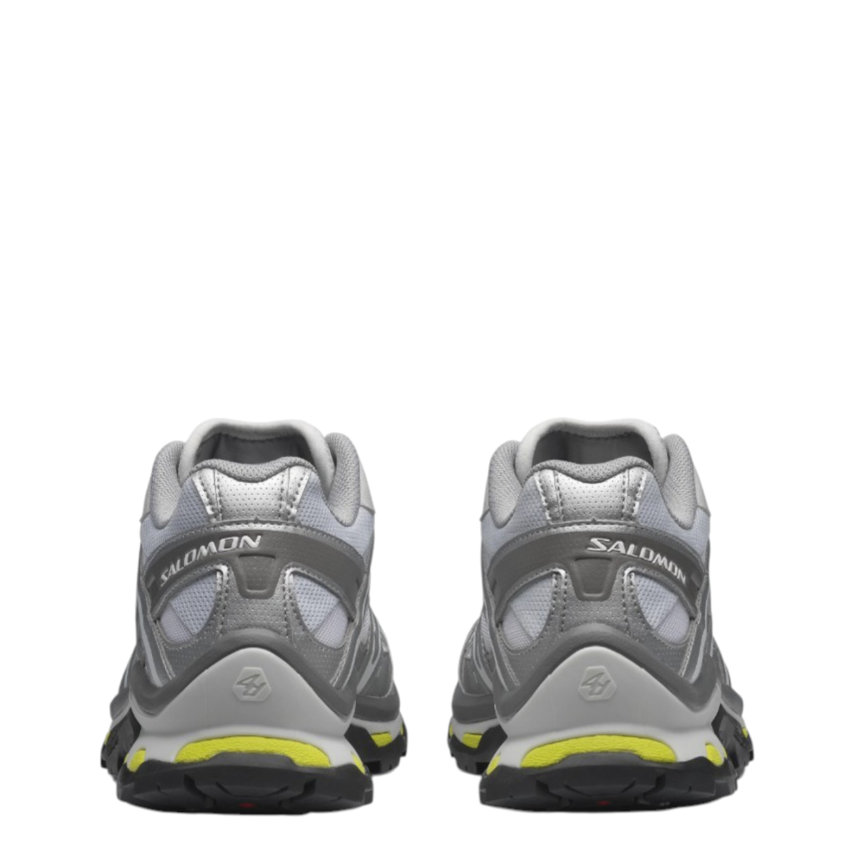 Salomon Silver and Grey Technical Trail Sneakers.