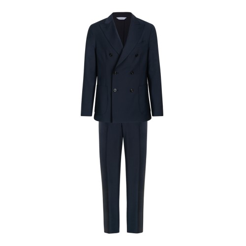 Boglioli Navy Double-Breasted Tailored Suit.