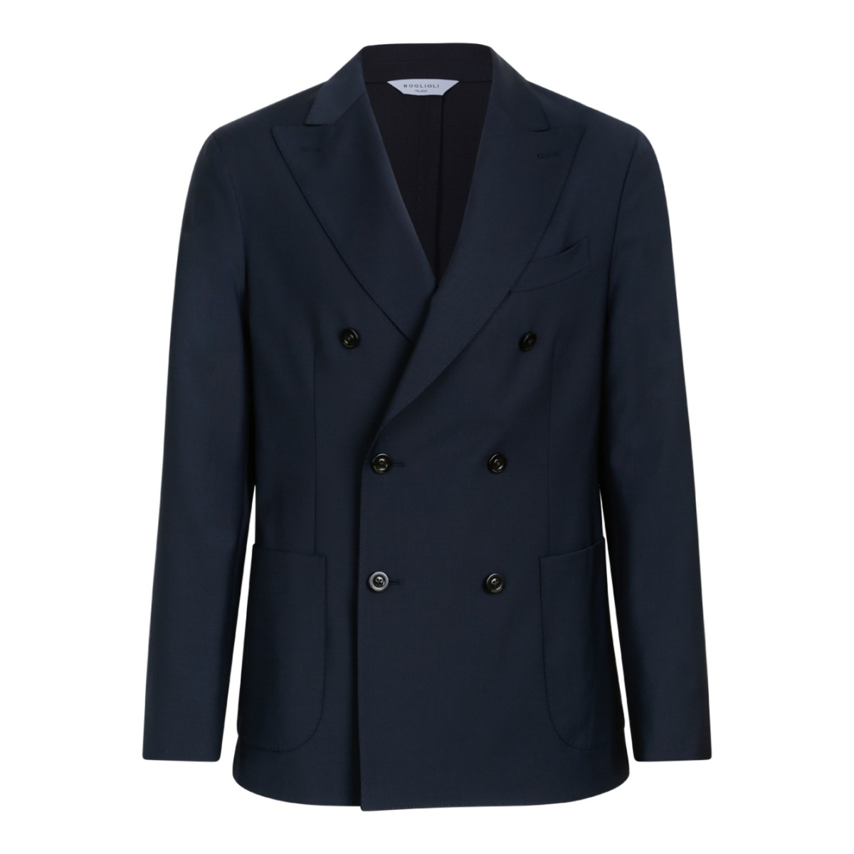 Boglioli Navy Double-Breasted Tailored Suit.