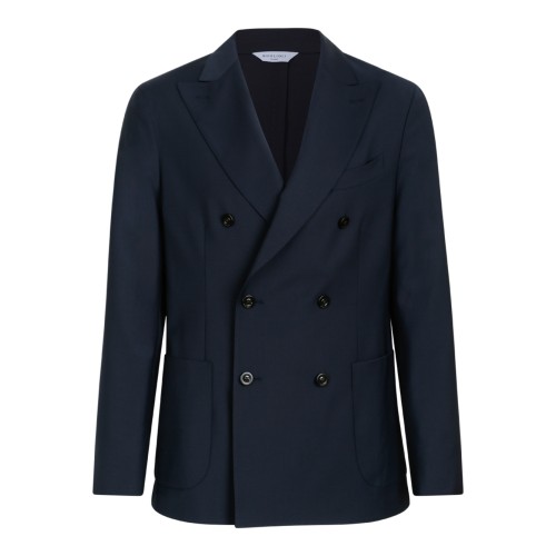 Boglioli Navy Double-Breasted Tailored Suit.