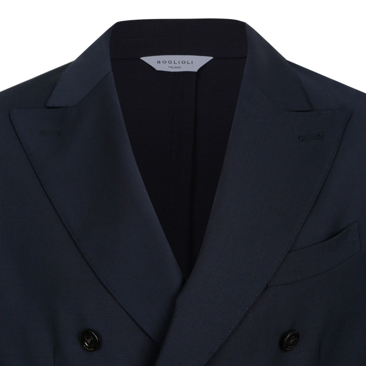 Boglioli Navy Double-Breasted Tailored Suit.