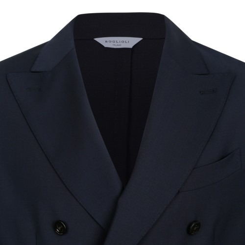 Boglioli Navy Double-Breasted Tailored Suit.