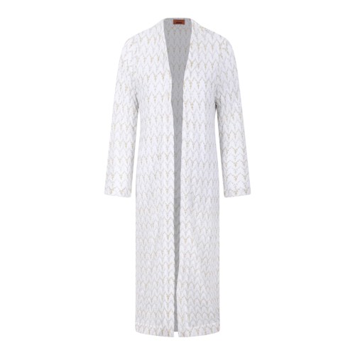 Missoni Multicolor Knit Long Cardigan Coat.