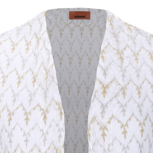 Missoni Multicolor Knit Long Cardigan Coat.
