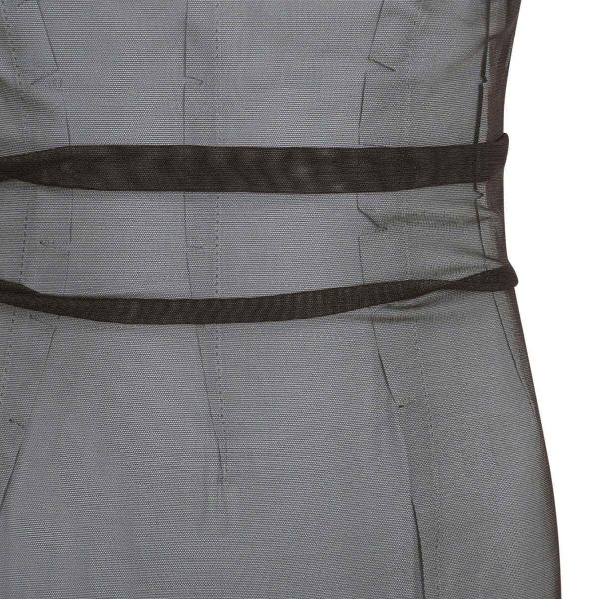 Maison Margiela Grey Layered Sheer Midi Dress.