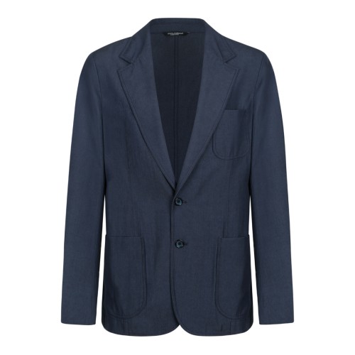 Dolce & Gabbana Navy Tailored Single-Breasted Blazer.