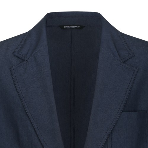 Dolce & Gabbana Navy Tailored Single-Breasted Blazer.