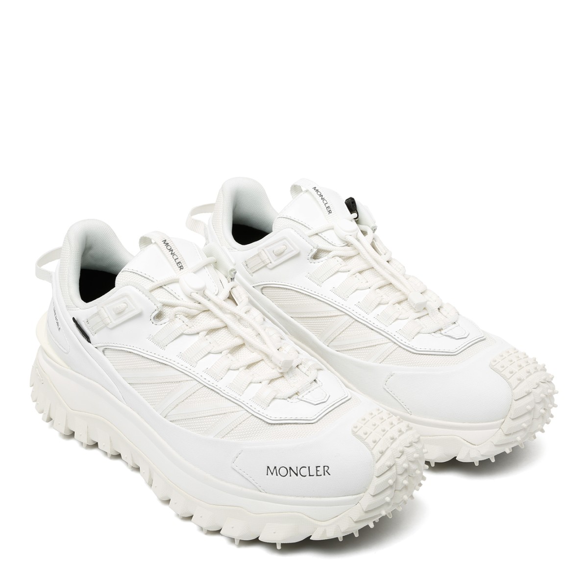 Moncler White Trail-Inspired Sneakers.