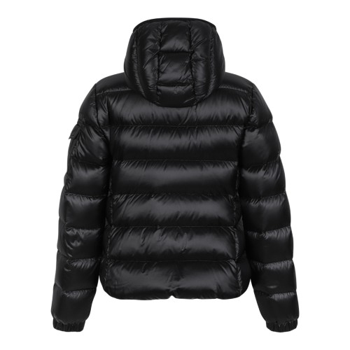 Moncler Black Glossy Down Jacket with Hood.   2