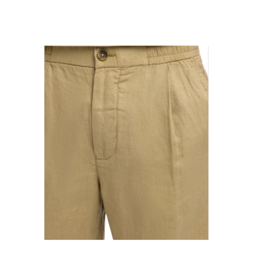 Selected Homme Beige Linen-Blend Tailored Shorts.