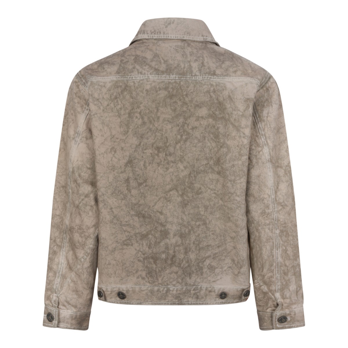 Vivienne Westwood Beige Distressed Zip-Up Jacket.