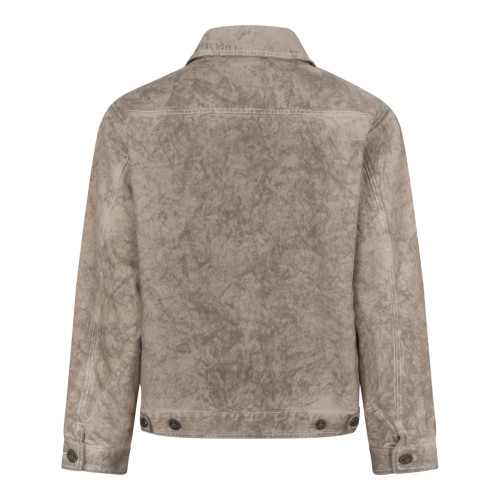Vivienne Westwood Beige Distressed Zip-Up Jacket.