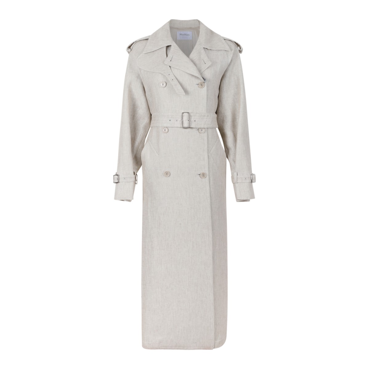 Max Mara Beige Double-Breasted Trench Coat.